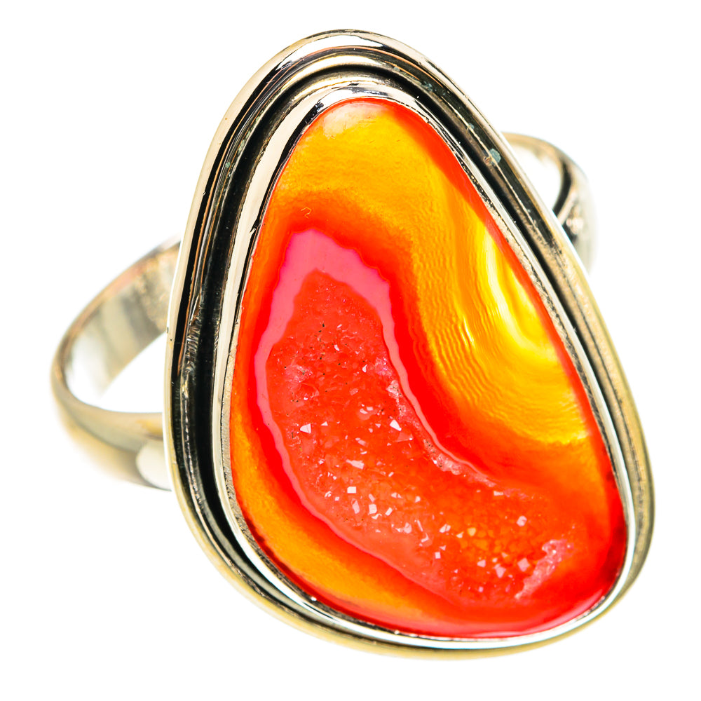 Red Agate Druzy Rings handcrafted by Anasilvercos - RING77746