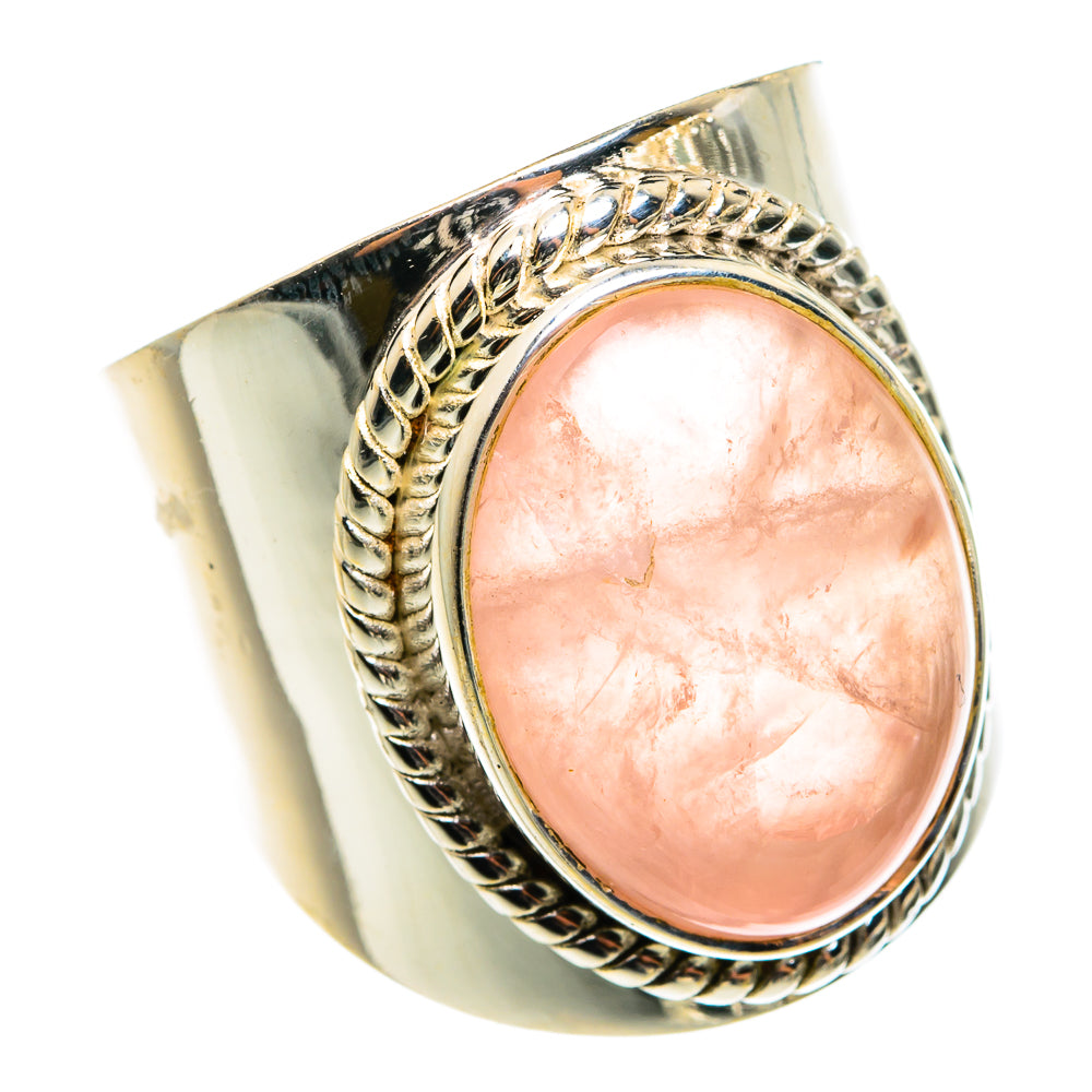 Rose Quartz Rings handcrafted by Anasilvercos - RING77752