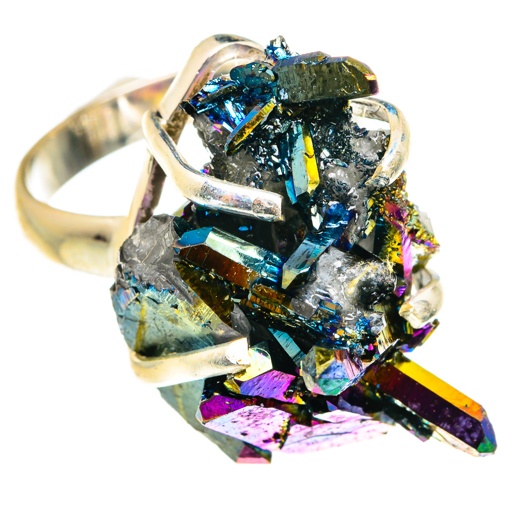 Titanium Sunshine Druzy Rings handcrafted by Anasilvercos - RING77763