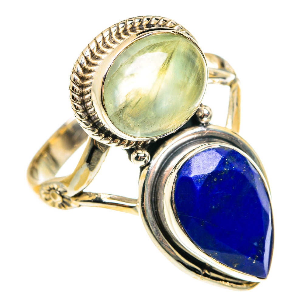 Lapis Lazuli, Prehnite Rings handcrafted by Anasilvercos - RING77765