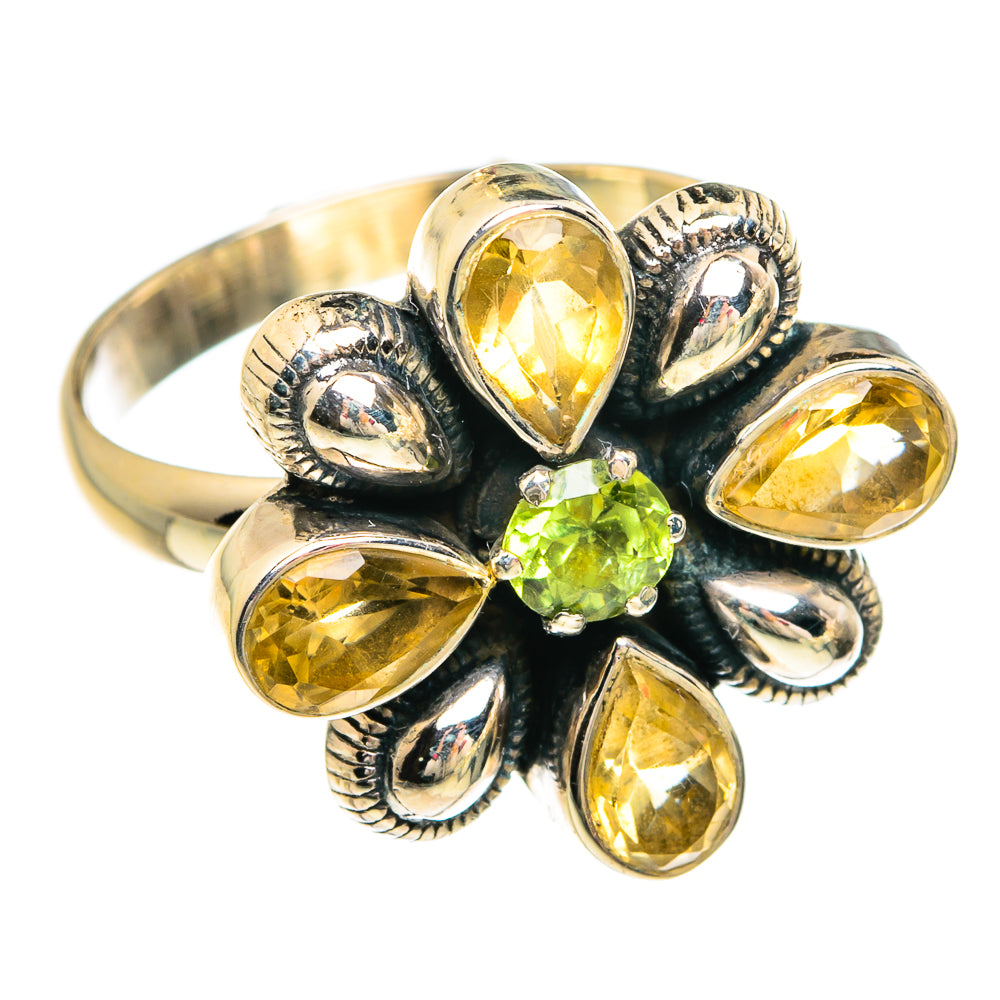 Citrine, Peridot Rings handcrafted by Anasilvercos - RING77794