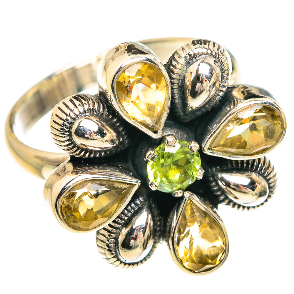 Citrine, Peridot Rings handcrafted by Anasilvercos - RING77827