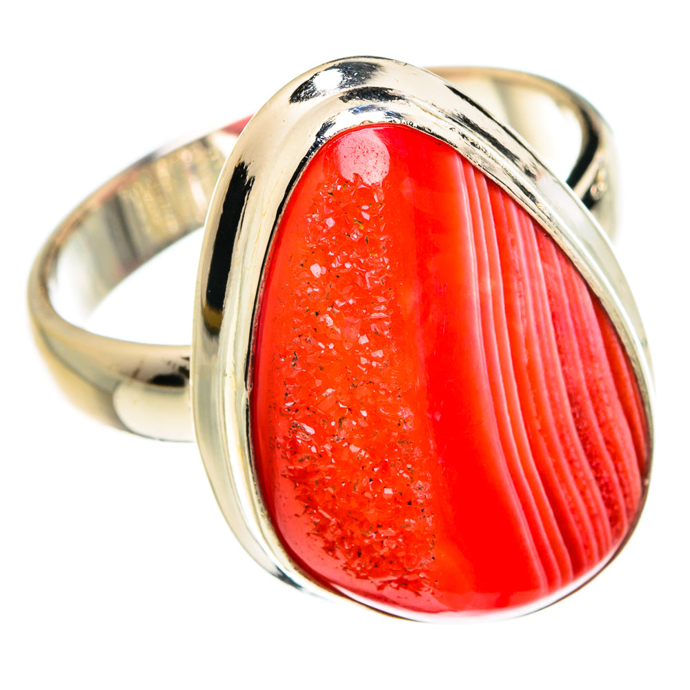 Pink Agate Druzy Rings handcrafted by Anasilvercos - RING77860