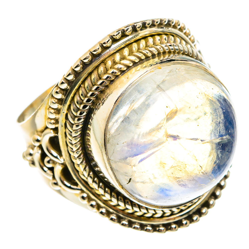 Rainbow Moonstone Rings handcrafted by Anasilvercos - RING77905