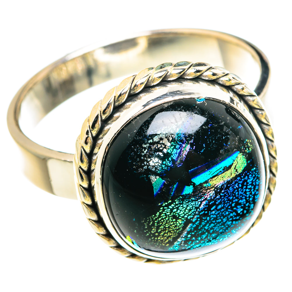 Dichroic Glass Rings handcrafted by Anasilvercos - RING77908