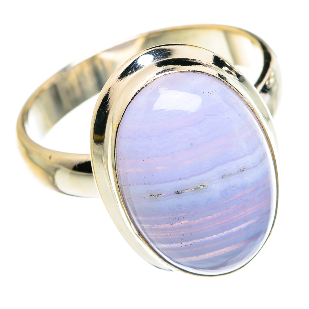Blue Lace Agate Rings handcrafted by Anasilvercos - RING77936