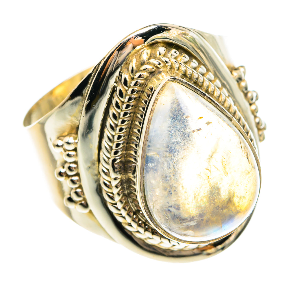 Rainbow Moonstone Rings handcrafted by Anasilvercos - RING77938