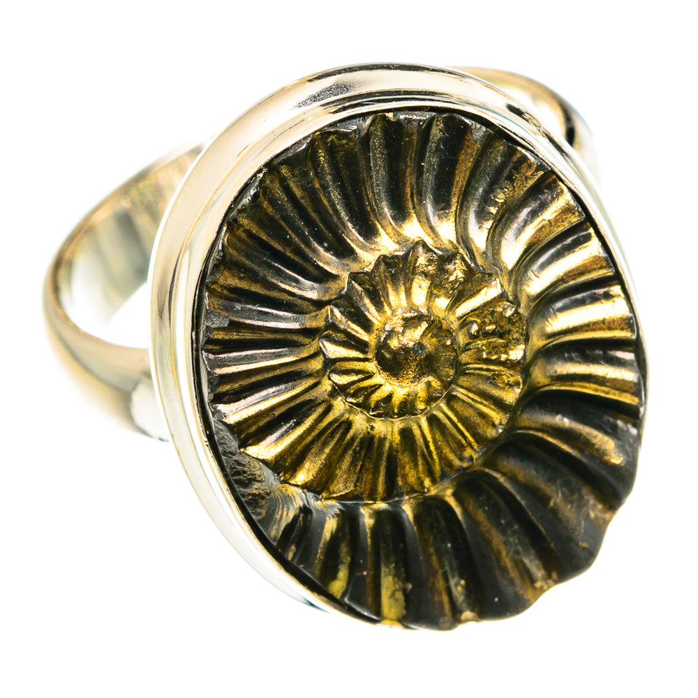 Pyrite Fossil Rings handcrafted by Anasilvercos - RING77965