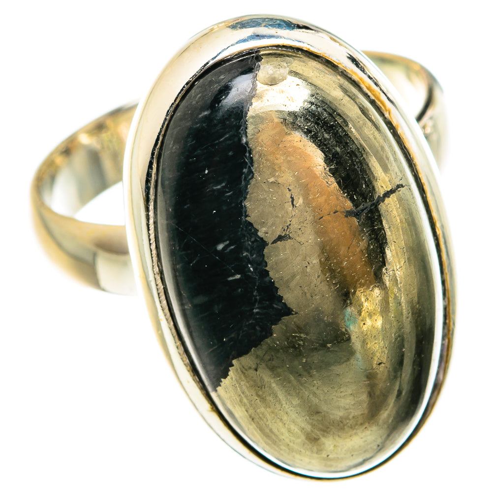 Pyrite In Magnetite (Healer's Gold) Rings handcrafted by Anasilvercos - RING77967