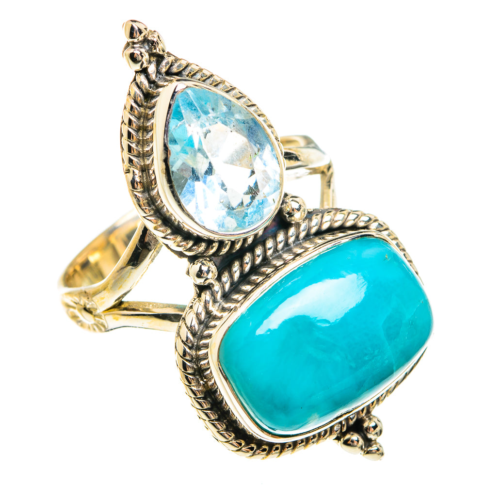 Larimar, Blue Topaz Rings handcrafted by Anasilvercos - RING77985