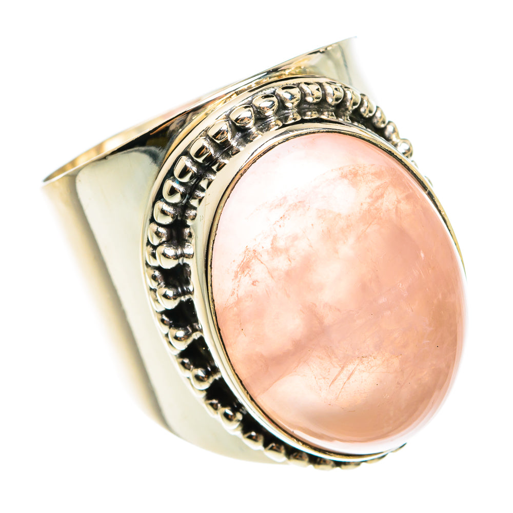 Rose Quartz Rings handcrafted by Anasilvercos - RING78006