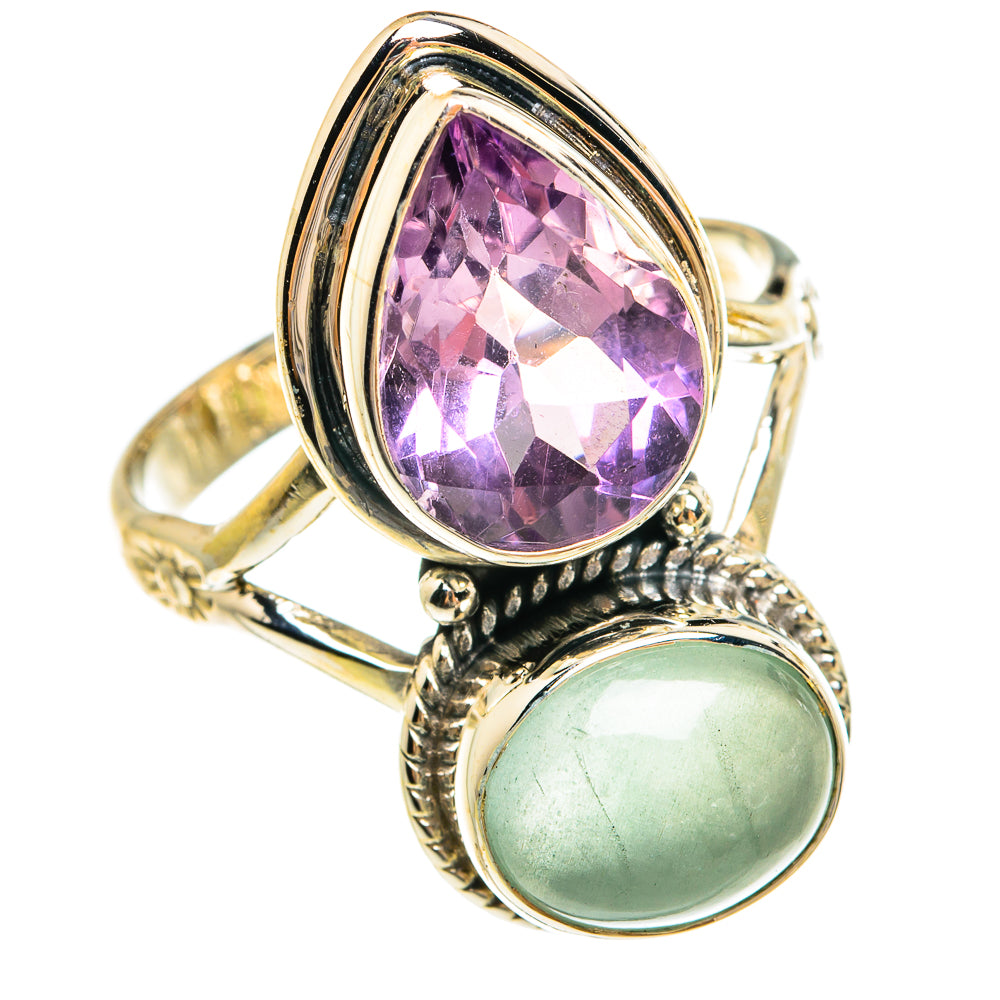 Amethyst, Aquamarine Rings handcrafted by Anasilvercos - RING78019