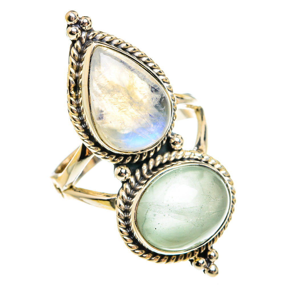 Rainbow Moonstone Rings handcrafted by Anasilvercos - RING78033