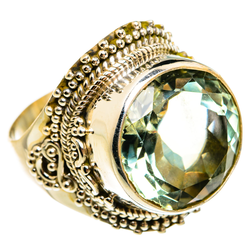 Green Amethyst Rings handcrafted by Anasilvercos - RING78077