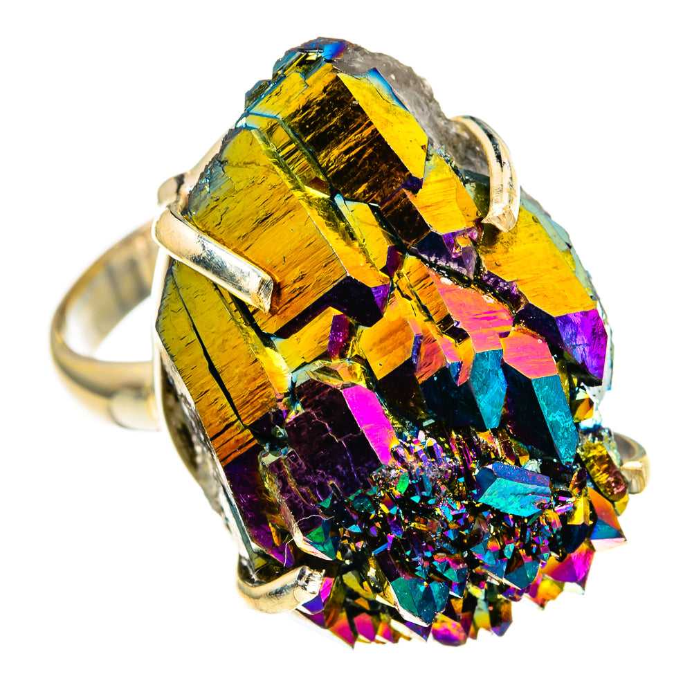 Titanium Sunshine Druzy Rings handcrafted by Anasilvercos - RING78101