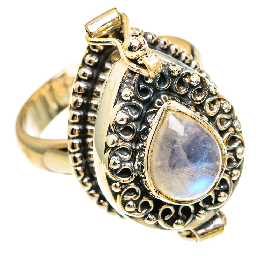 Rainbow Moonstone Rings handcrafted by Anasilvercos - RING78170