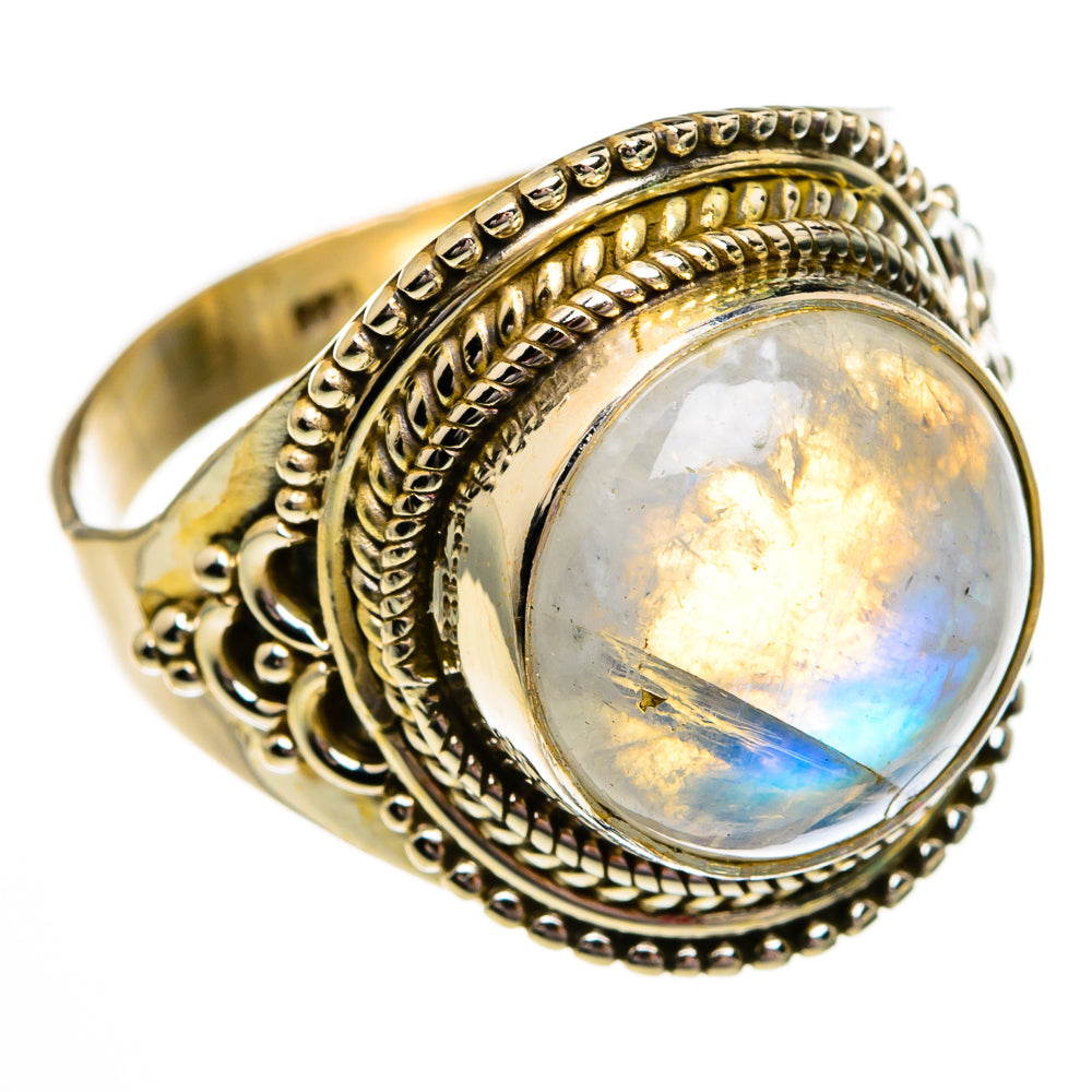 Rainbow Moonstone Rings handcrafted by Anasilvercos - RING78206