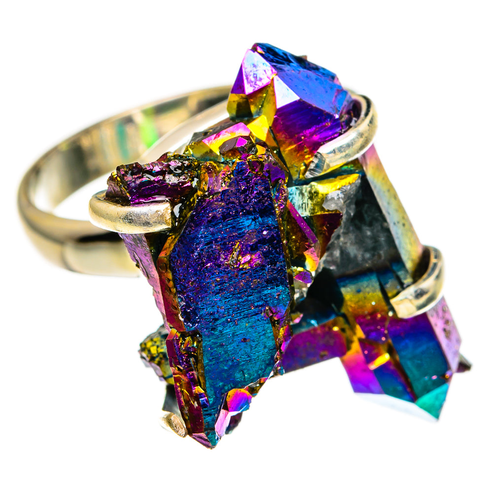 Titanium Sunshine Druzy Rings handcrafted by Anasilvercos - RING78210