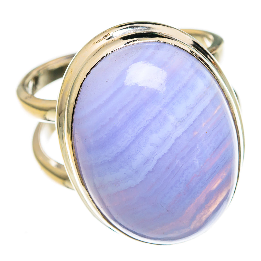 Blue Lace Agate Rings handcrafted by Anasilvercos - RING78236