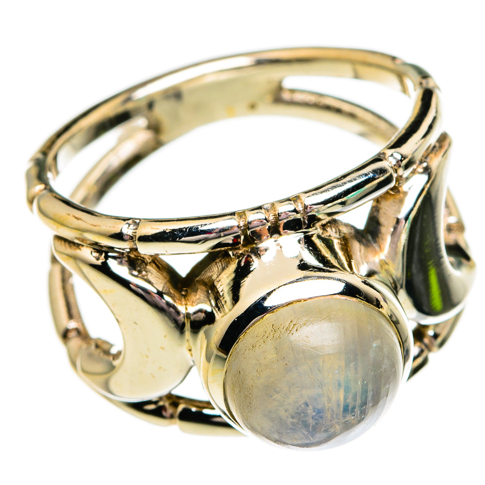 Rainbow Moonstone Rings handcrafted by Anasilvercos - RING78295