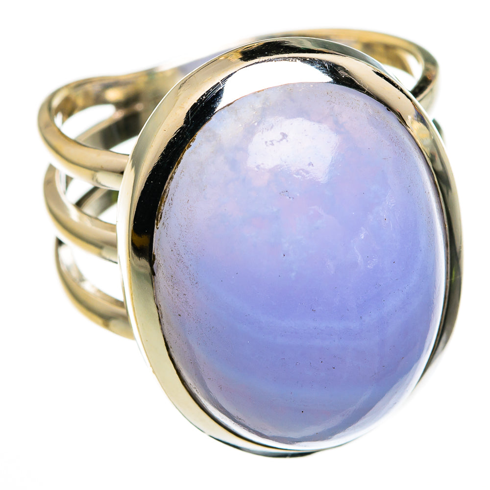 Blue Lace Agate Rings handcrafted by Anasilvercos - RING78297