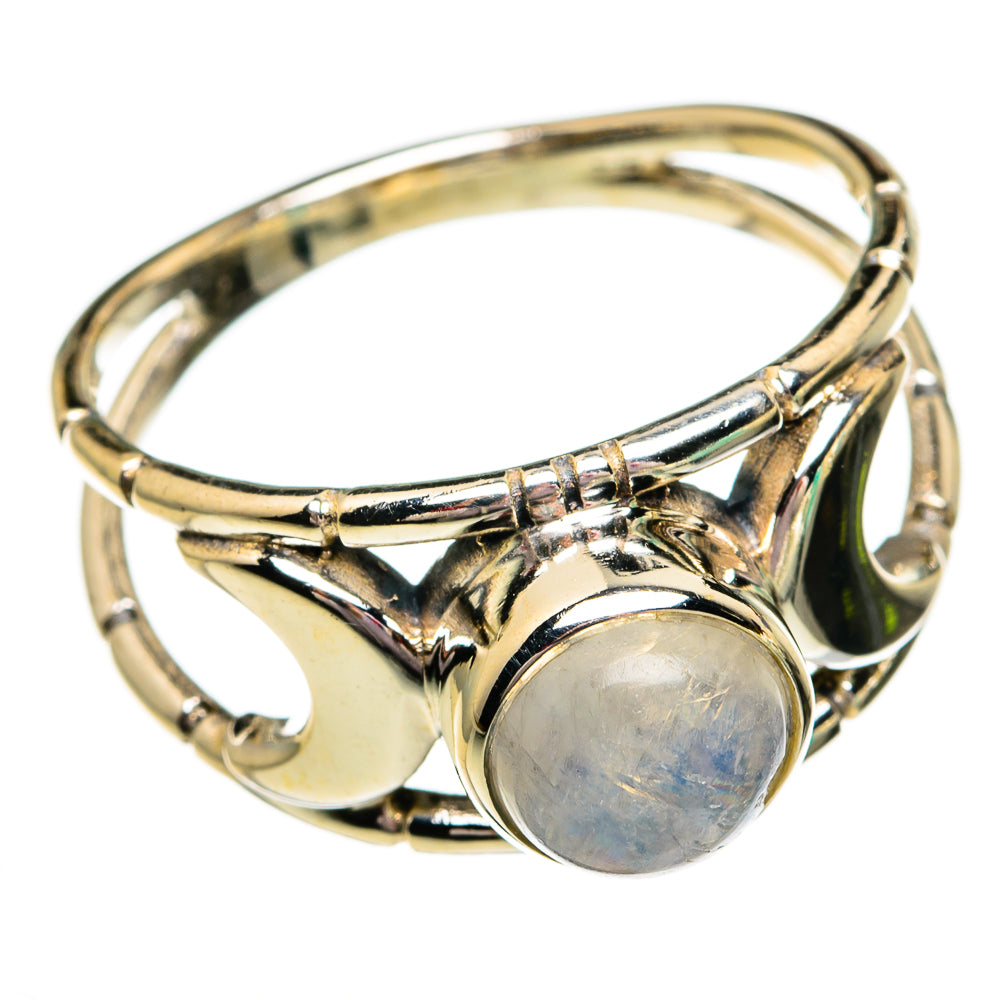 Rainbow Moonstone Rings handcrafted by Anasilvercos - RING78322