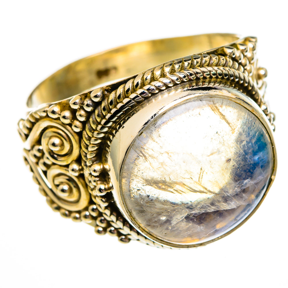 Rainbow Moonstone Rings handcrafted by Anasilvercos - RING78405