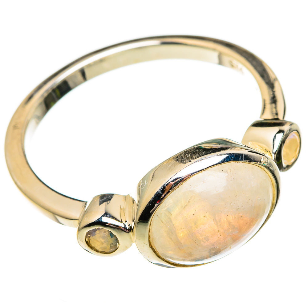 Rainbow Moonstone Rings handcrafted by Anasilvercos - RING78406