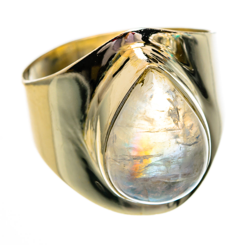 Rainbow Moonstone Rings handcrafted by Anasilvercos - RING78424