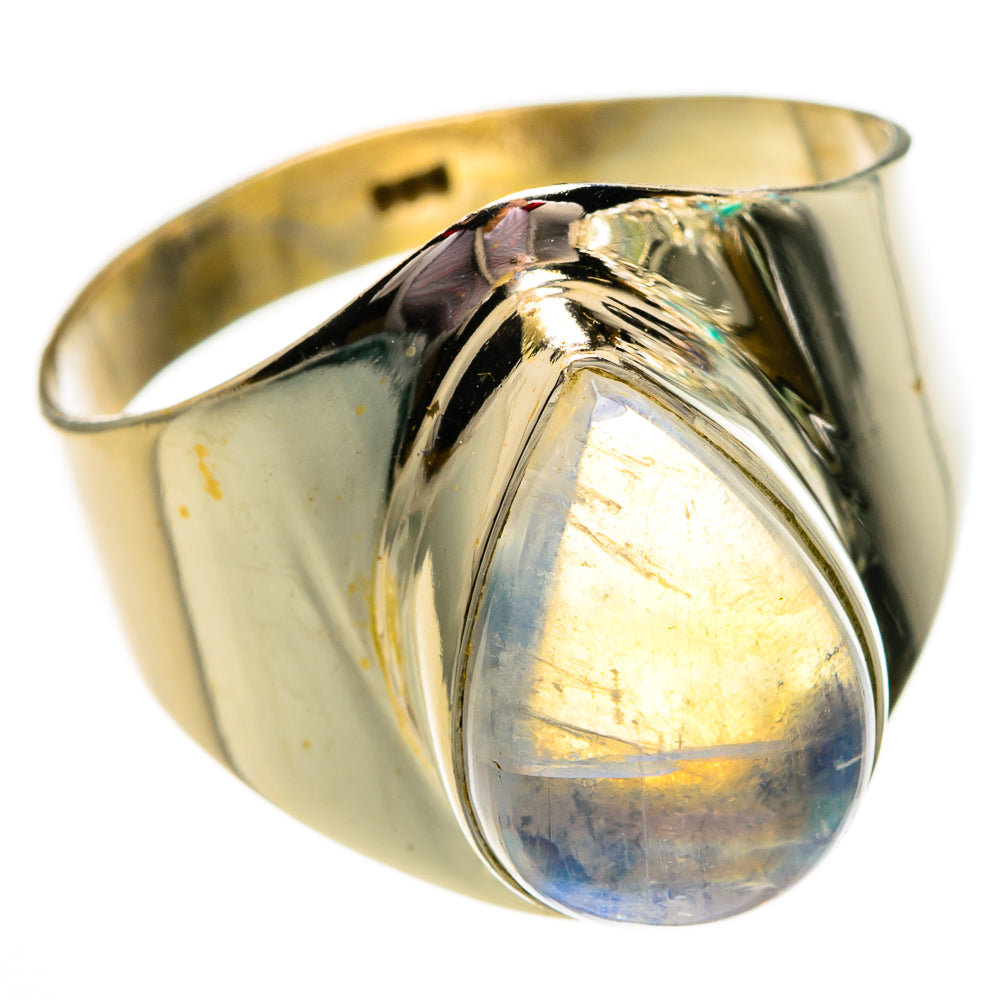 Rainbow Moonstone Rings handcrafted by Anasilvercos - RING78432
