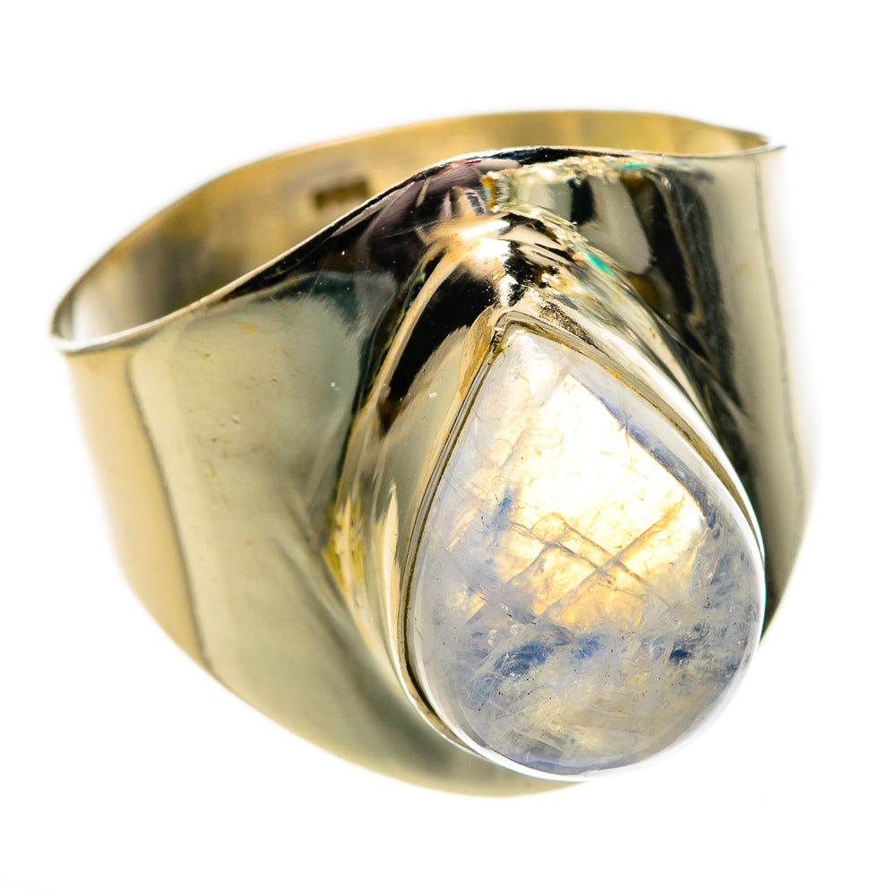 Rainbow Moonstone Rings handcrafted by Anasilvercos - RING78440