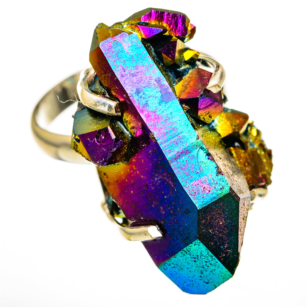 Titanium Sunshine Druzy Rings handcrafted by Anasilvercos - RING78450