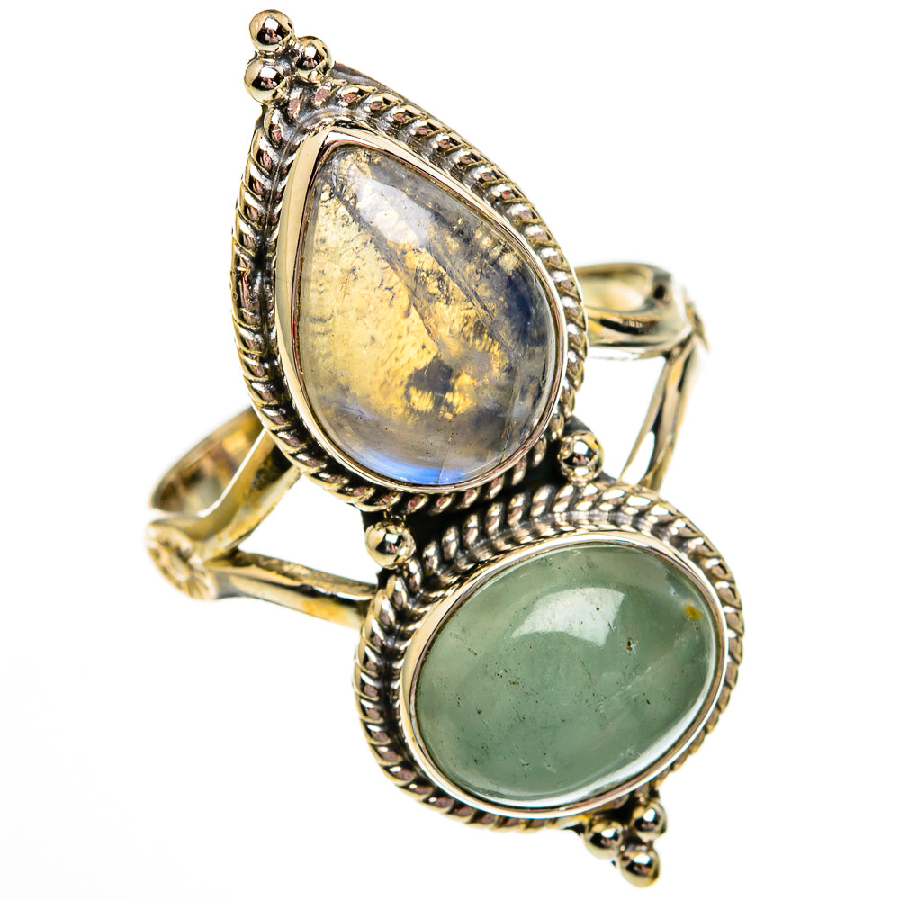 Rainbow Moonstone Rings handcrafted by Anasilvercos - RING78464