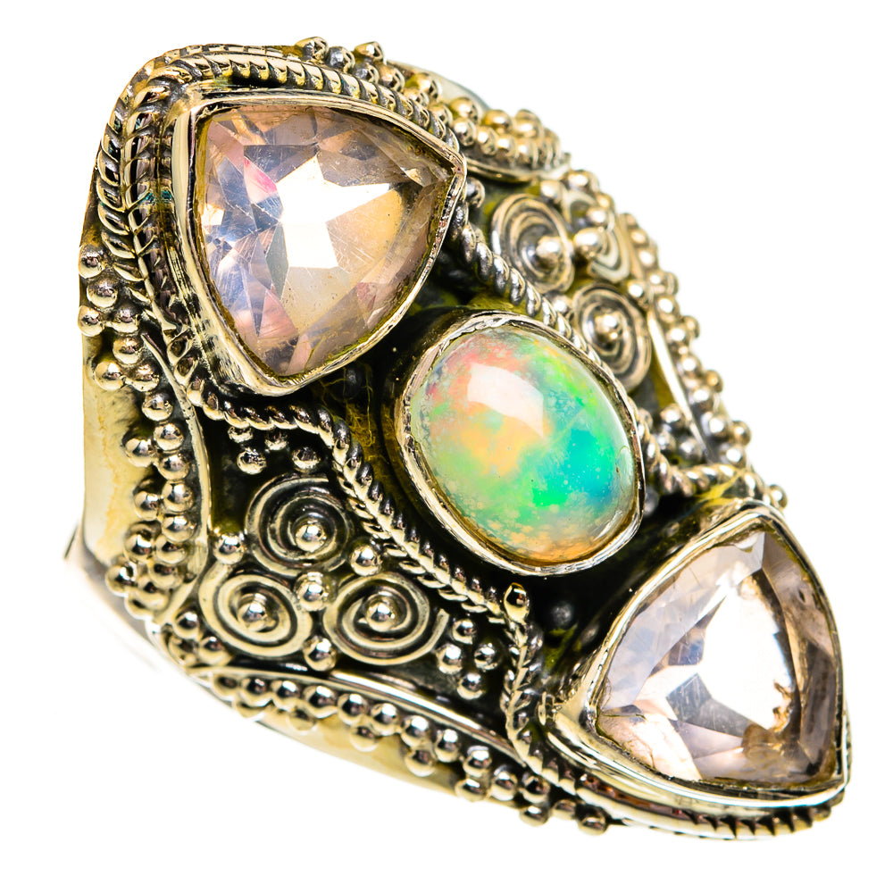 Ethiopian Opal Rings handcrafted by Anasilvercos - RING78486