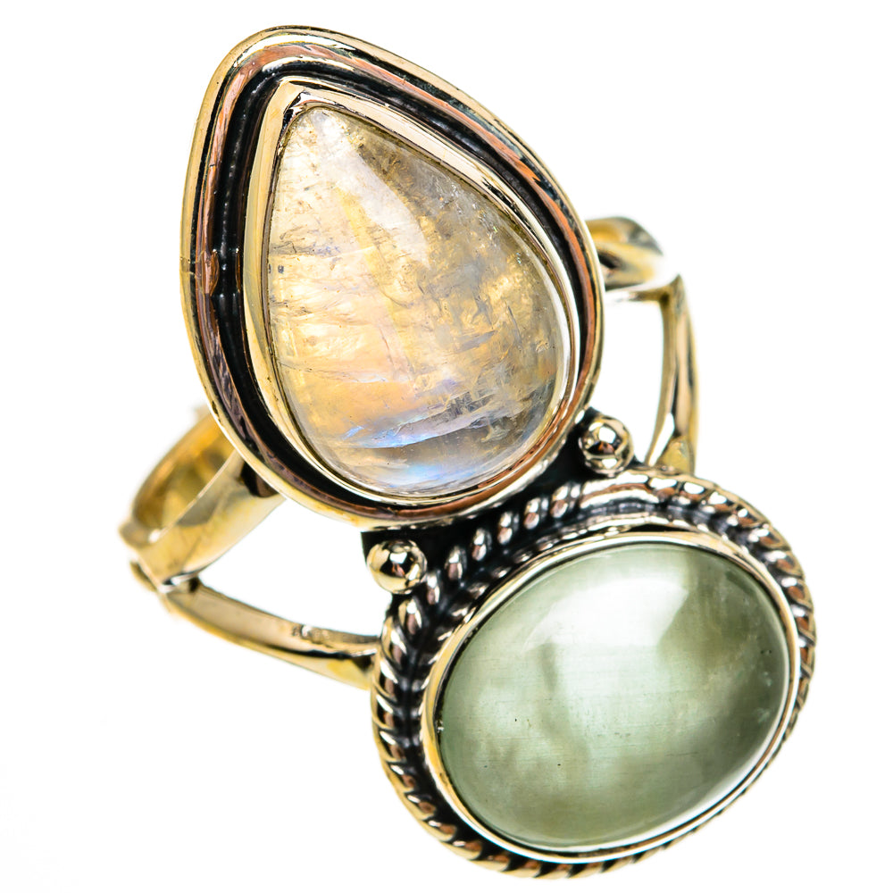 Rainbow Moonstone Rings handcrafted by Anasilvercos - RING78571