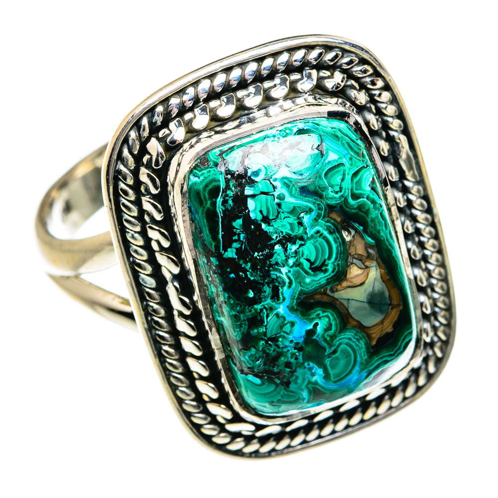 Malachite Chrysocolla Rings handcrafted by Anasilvercos - RING78807