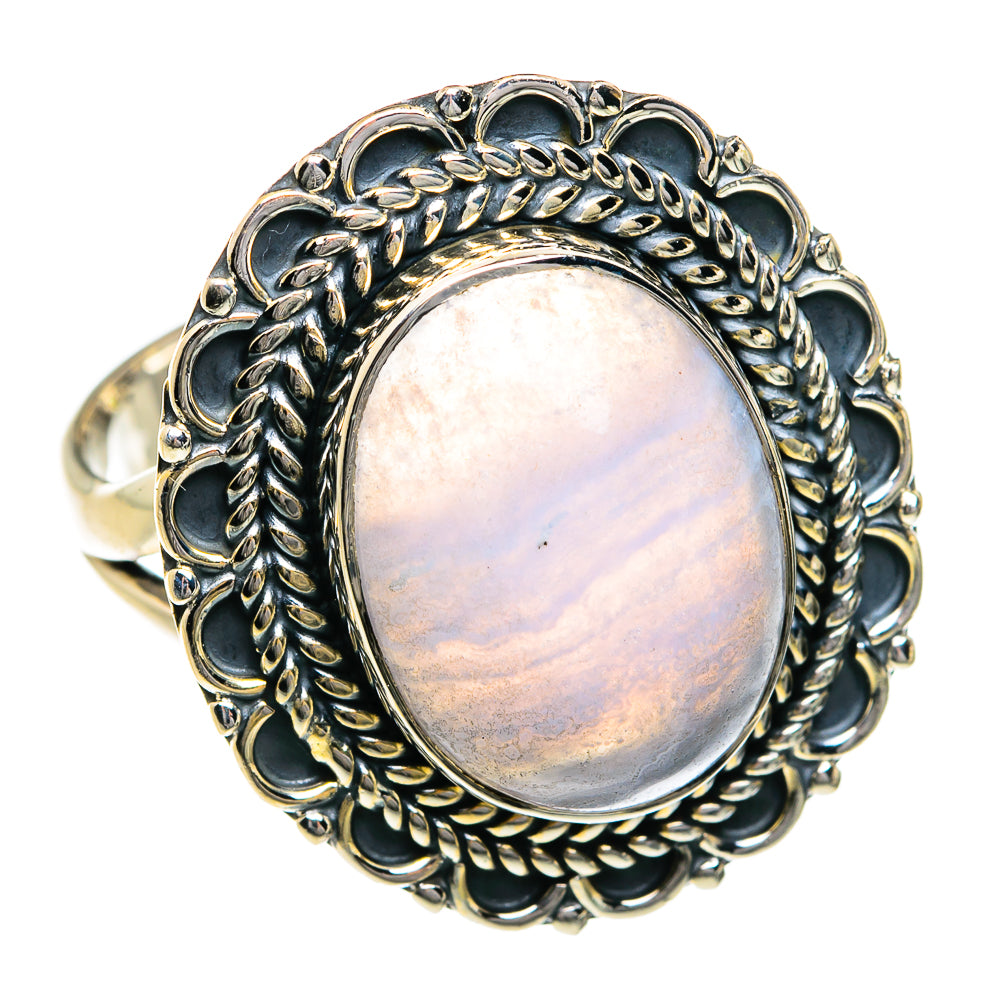 Blue Lace Agate Rings handcrafted by Anasilvercos - RING78821