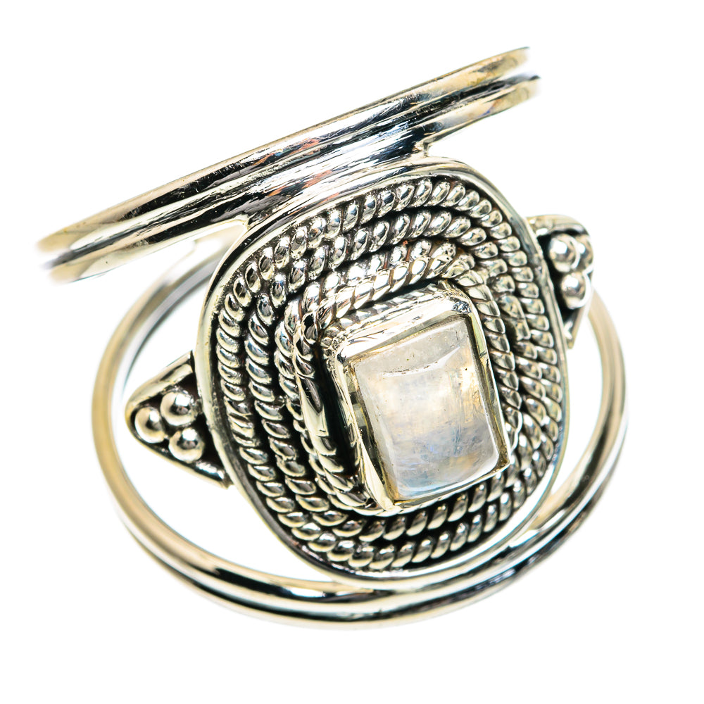 Rainbow Moonstone Rings handcrafted by Anasilvercos - RING78822