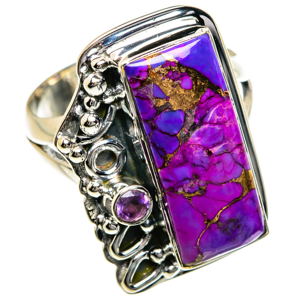 Purple Copper Composite Turquoise Rings handcrafted by Anasilvercos - RING78849
