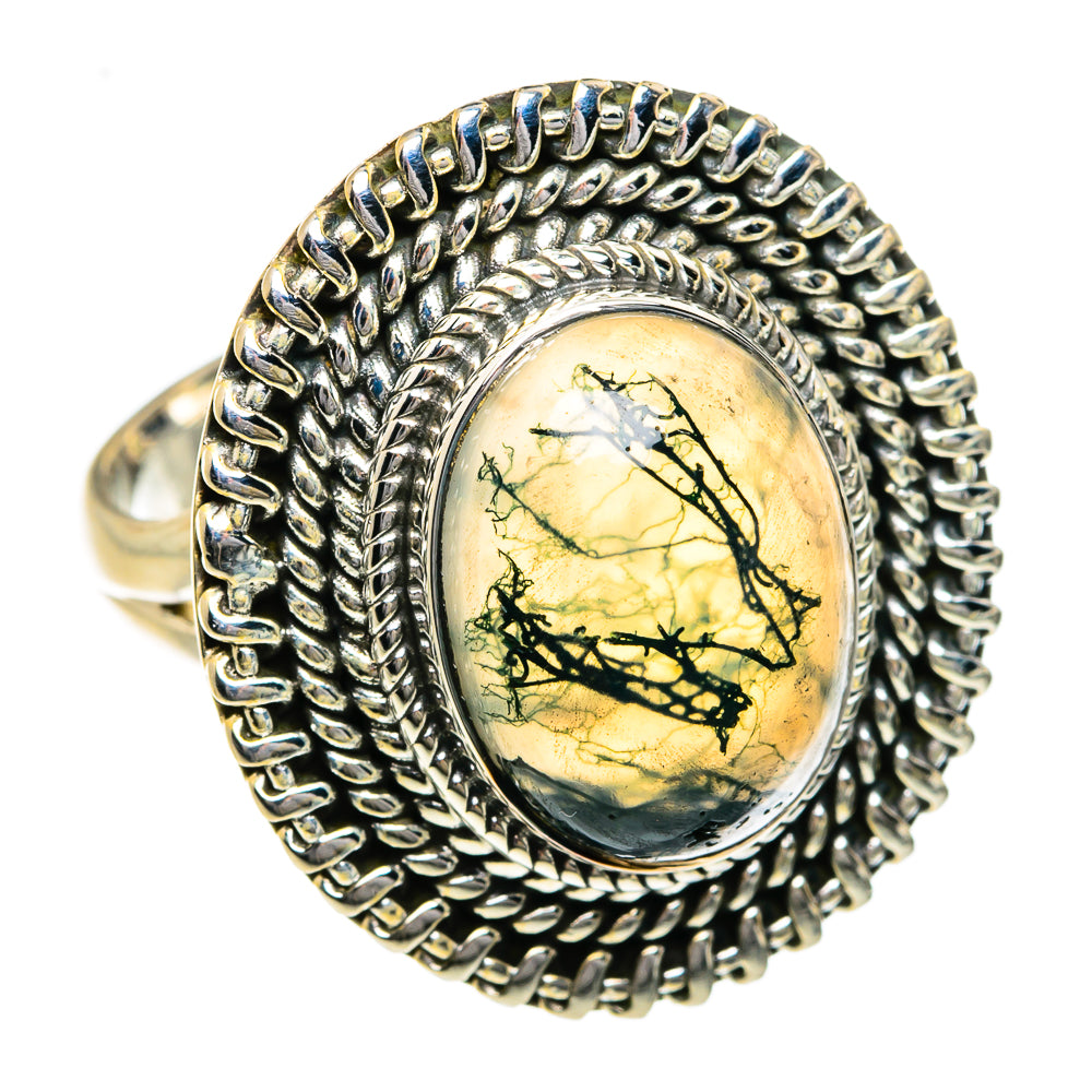 Green Moss Agate Rings handcrafted by Anasilvercos - RING78867