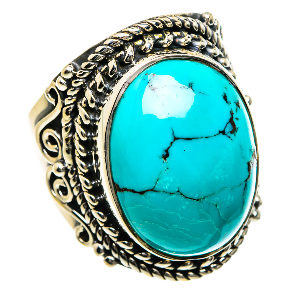 Tibetan Turquoise Rings handcrafted by Anasilvercos - RING78941