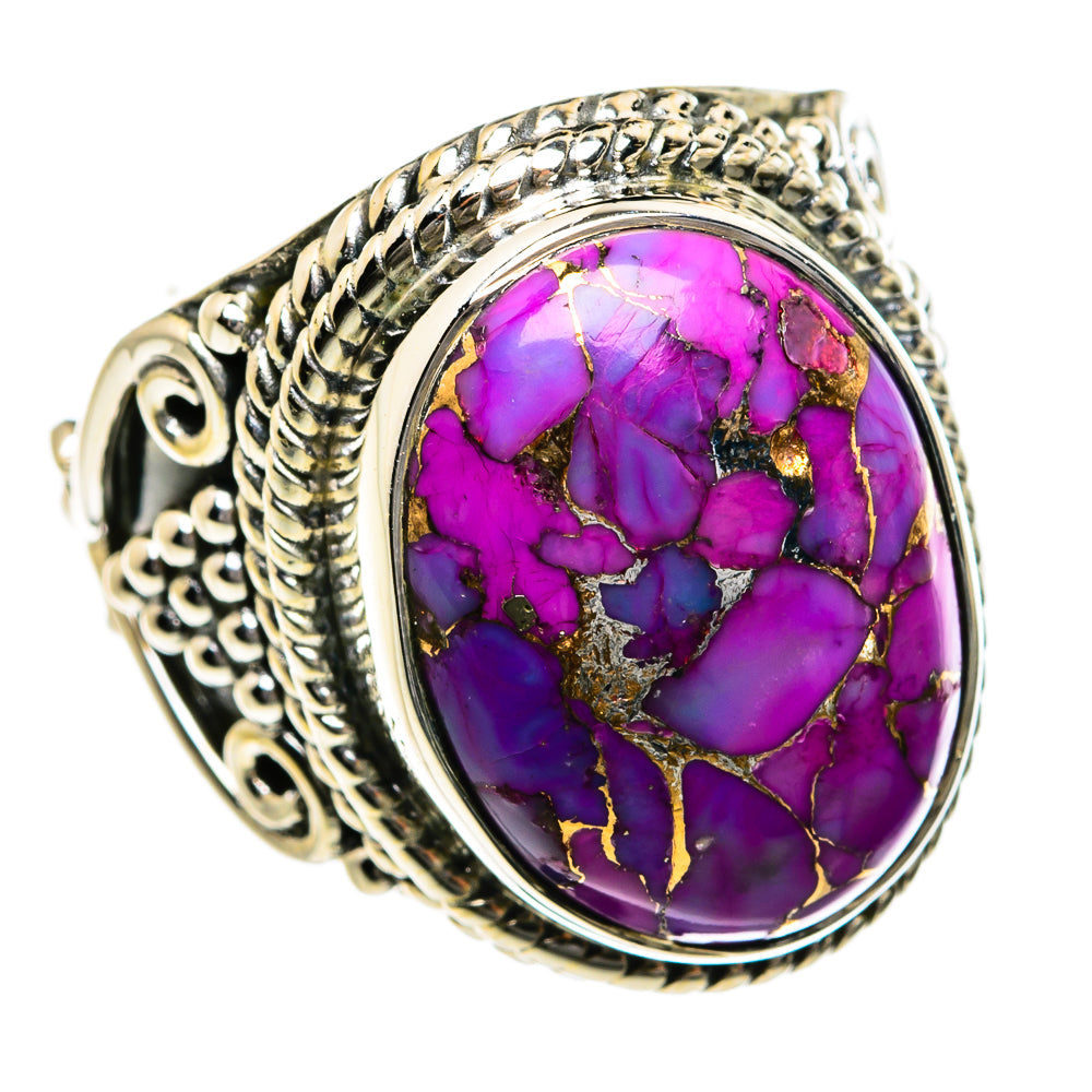 Purple Copper Composite Turquoise Rings handcrafted by Anasilvercos - RING78954
