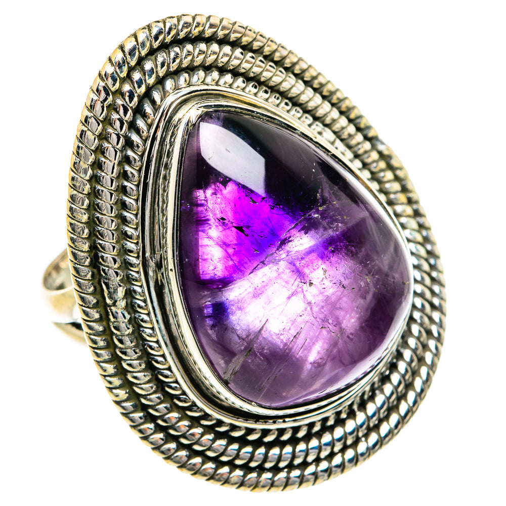 Chevron Amethyst Rings handcrafted by Anasilvercos - RING79063