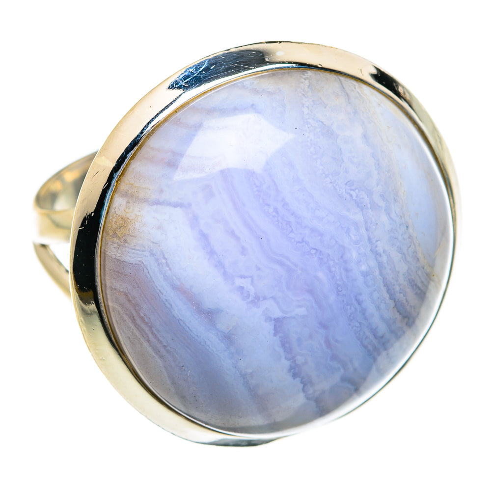 Blue Lace Agate Rings handcrafted by Anasilvercos - RING79069