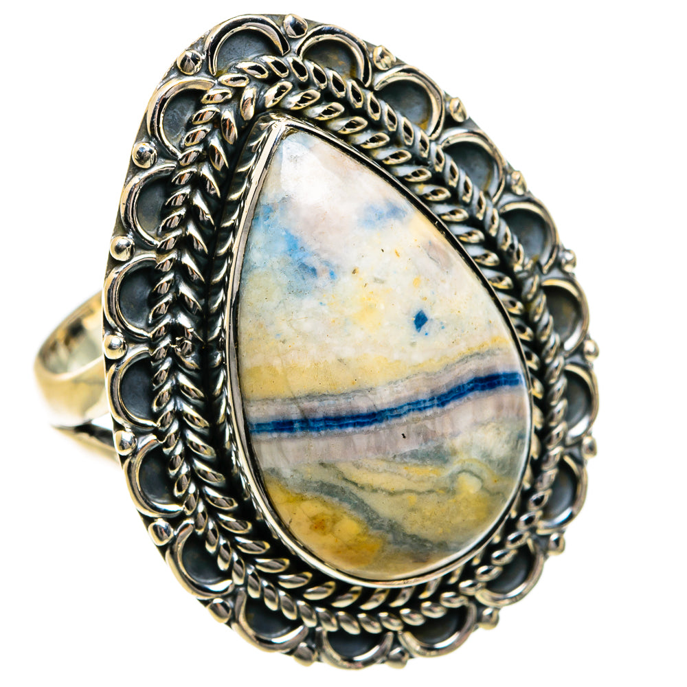 Blue Scheelite Rings handcrafted by Anasilvercos - RING79072