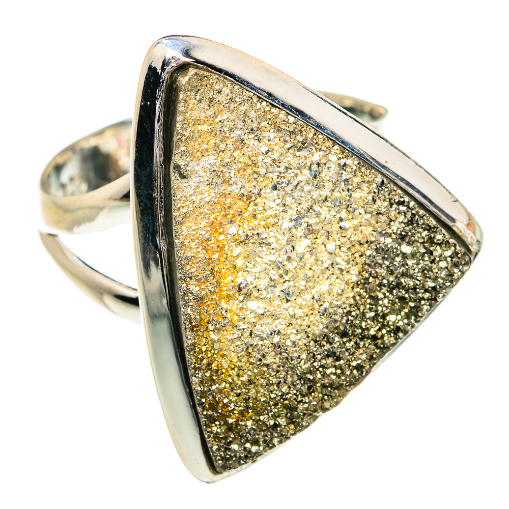 Spectro Pyrite Druzy Rings handcrafted by Anasilvercos - RING79097
