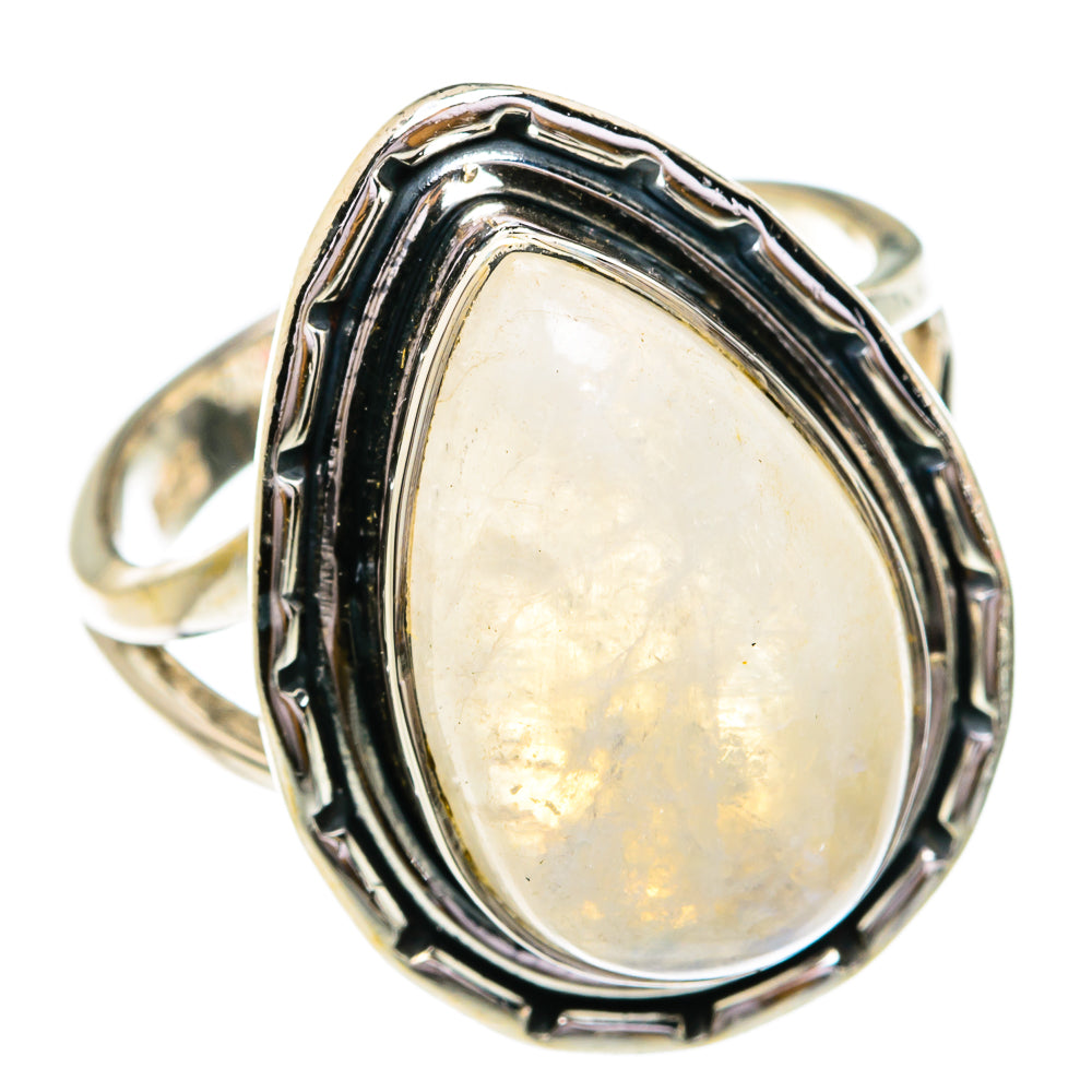 Rainbow Moonstone Rings handcrafted by Anasilvercos - RING79100
