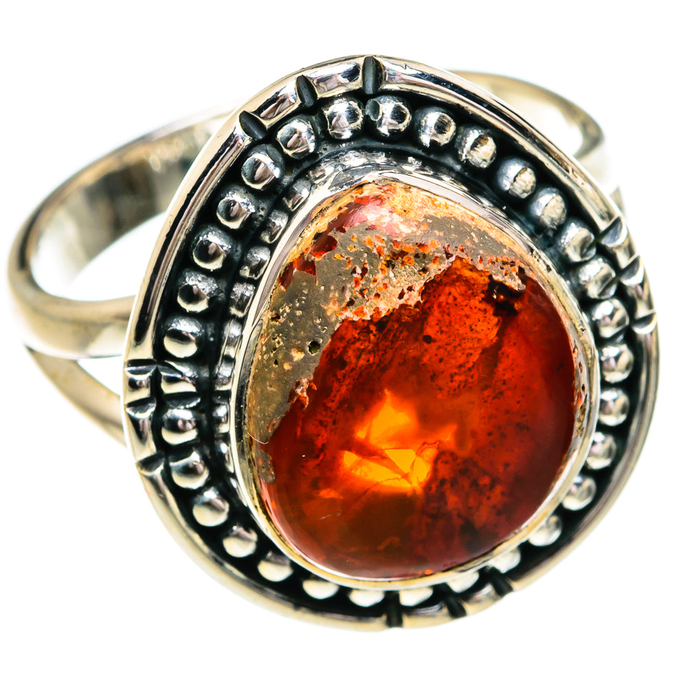 Mexican Fire Opal Rings handcrafted by Anasilvercos - RING79104