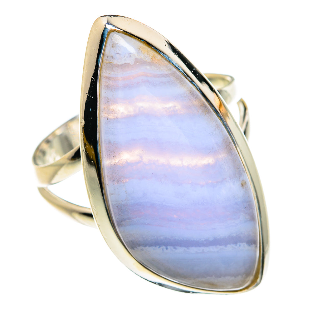 Blue Lace Agate Rings handcrafted by Anasilvercos - RING79133