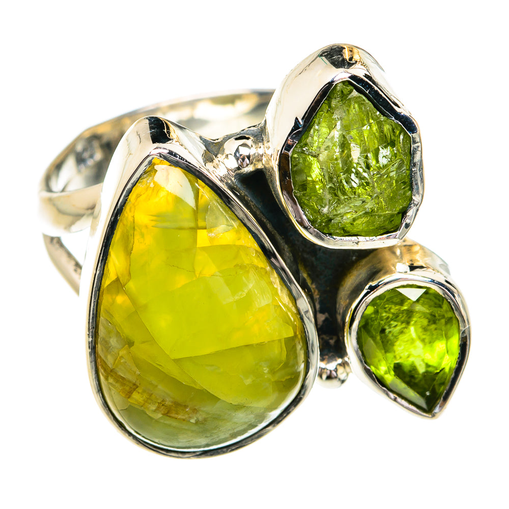 African Green Opal Rings handcrafted by Anasilvercos - RING79177